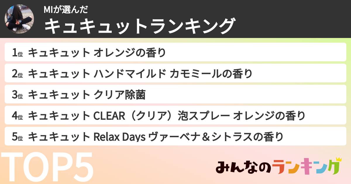 MIさんの「キュキュットランキング」