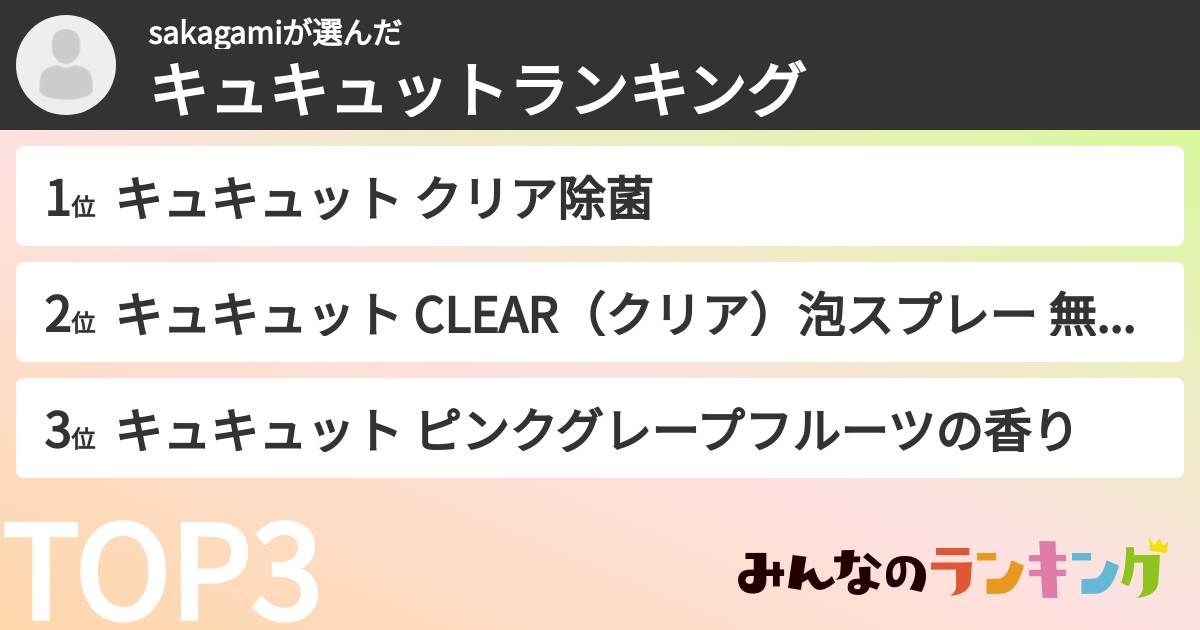 sakagamiさんの「キュキュットランキング」