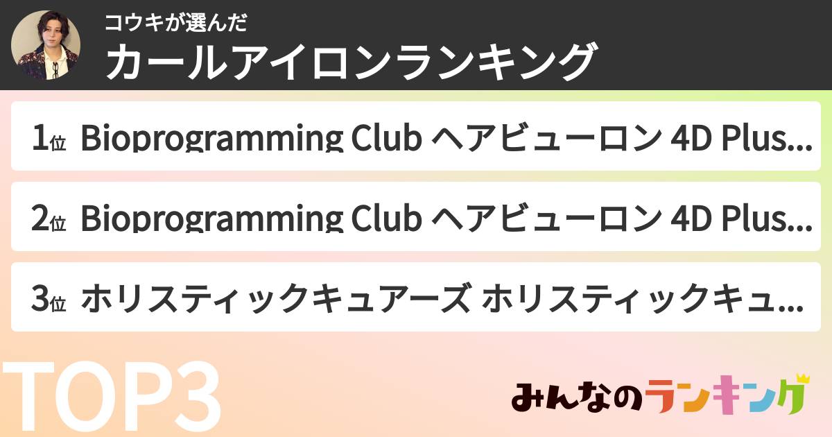 コウキさんの「カールアイロンランキング」