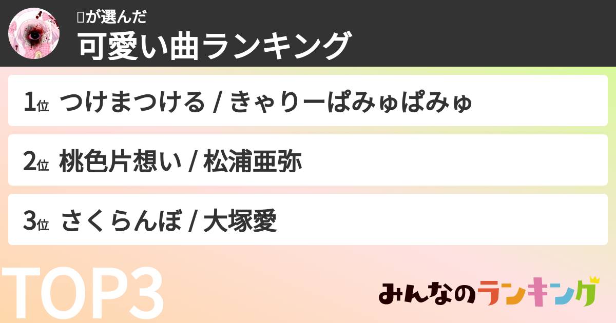 🎀さんの「可愛い曲ランキング」