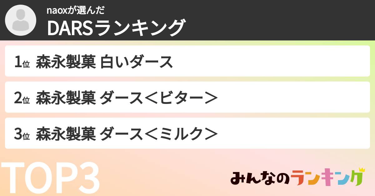 naoxさんの「DARSランキング」