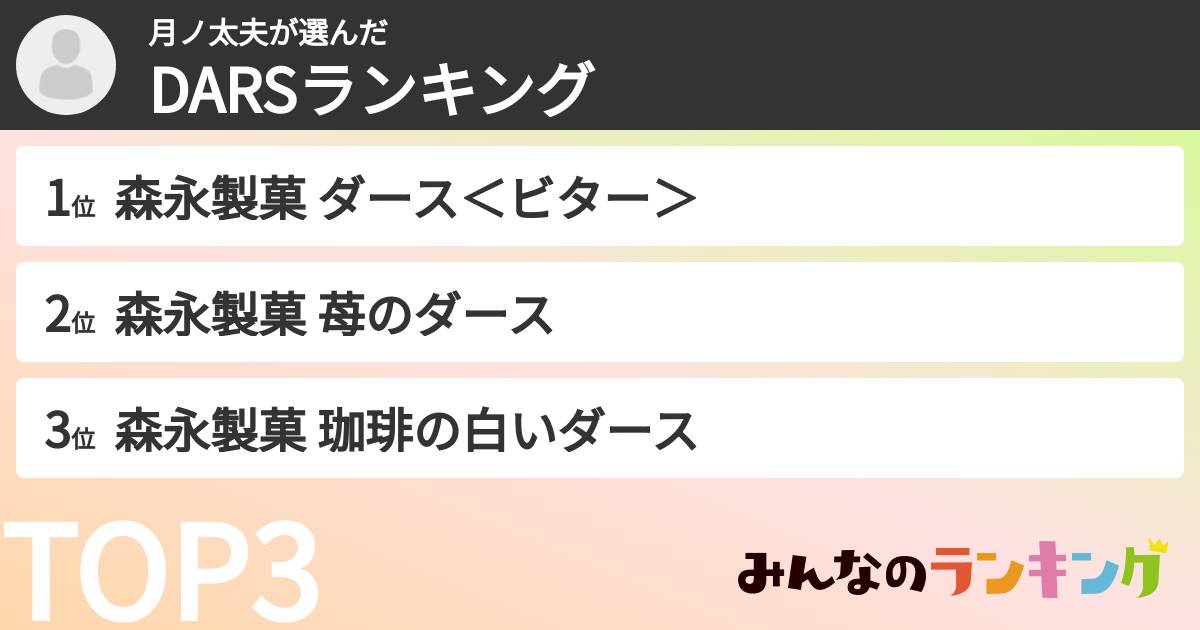 月ノ太夫さんの「DARSランキング」