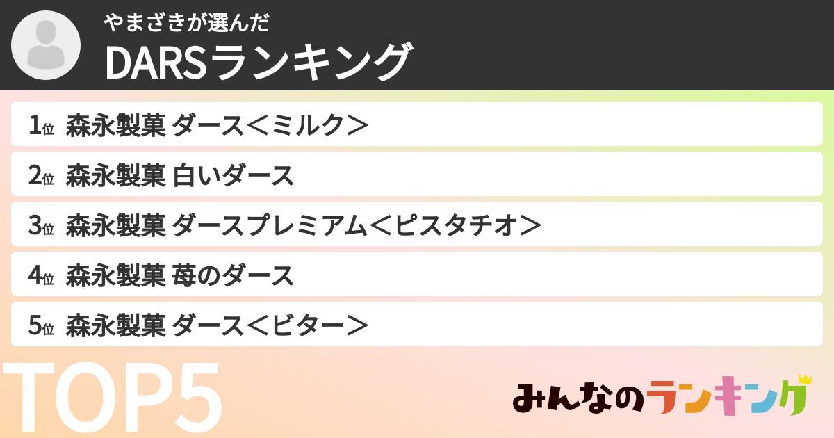 やまざきさんの「DARSランキング」