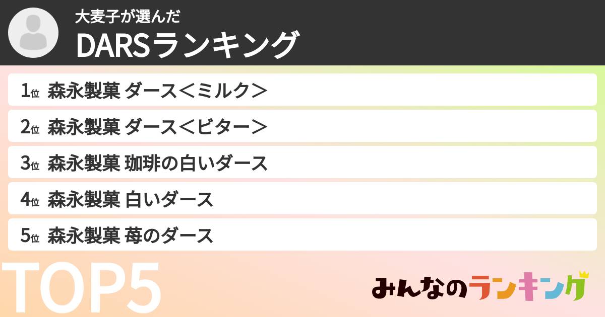 大麦子さんの「DARSランキング」