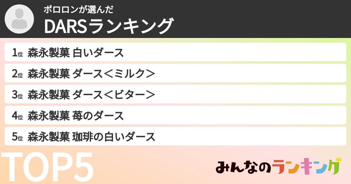 ポロロンさんの「DARSランキング」