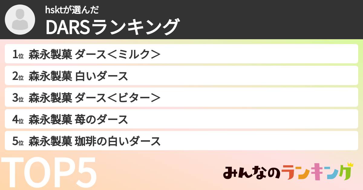 hsktさんの「DARSランキング」