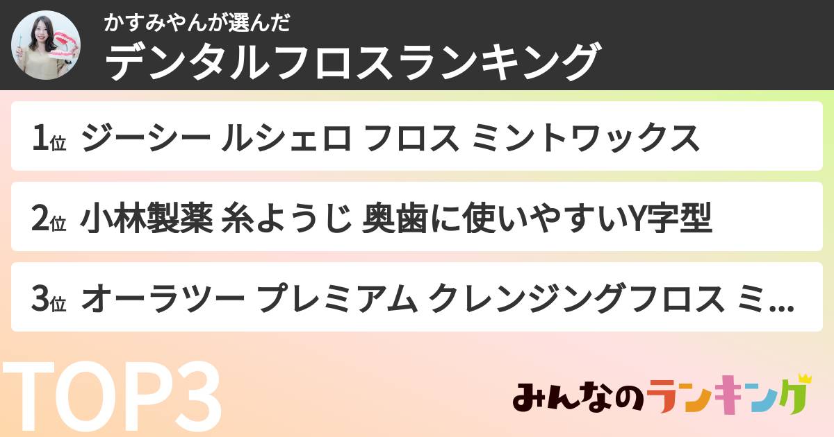かすみやんさんの「デンタルフロスランキング」