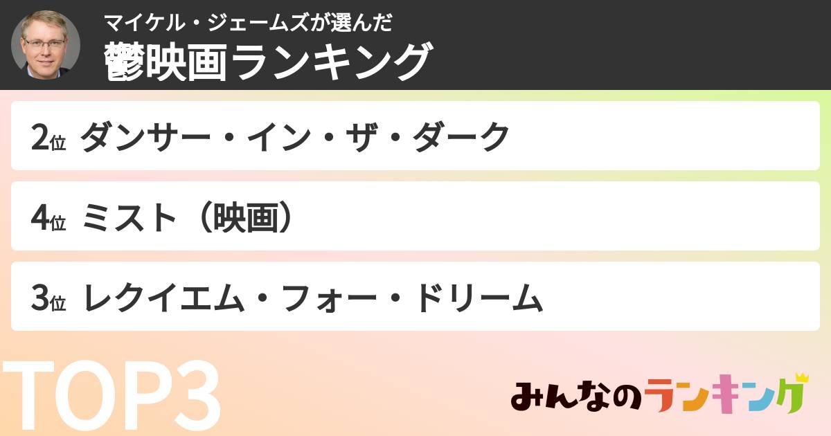 マイケル・ジェームズさんの「鬱映画ランキング」