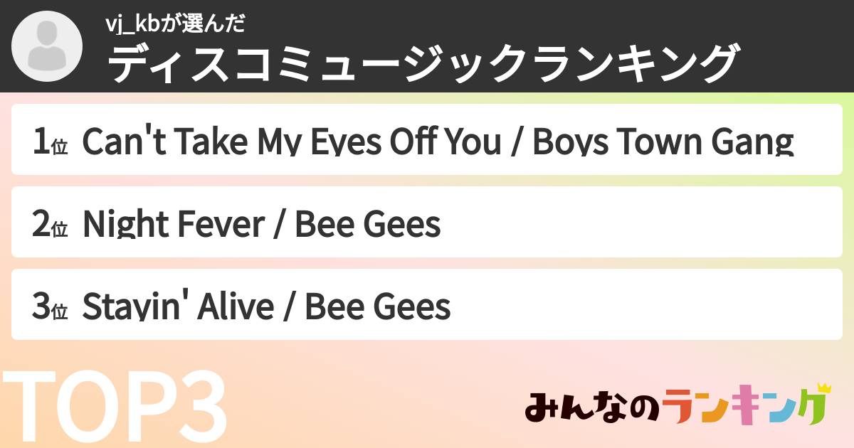 vj_kbさんの「ディスコミュージックランキング」