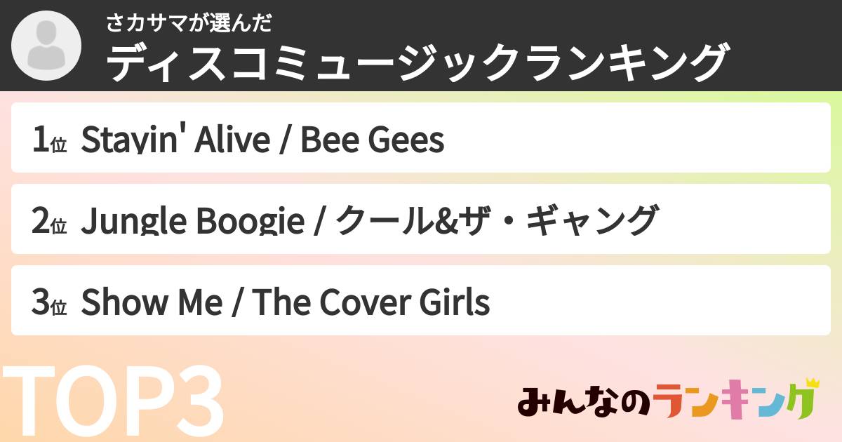 さカサマさんの「ディスコミュージックランキング」