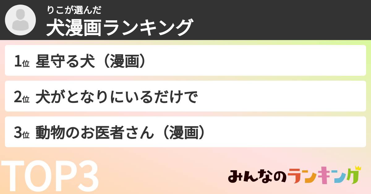 りこさんの「犬漫画ランキング」