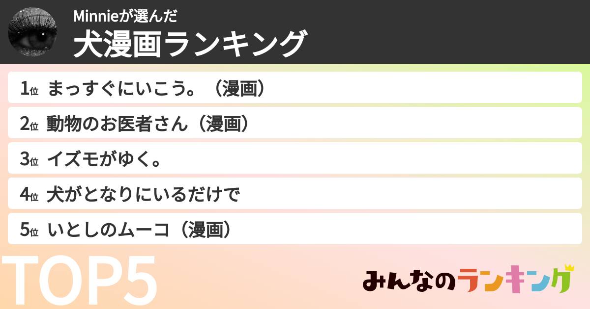 Minnieさんの「犬漫画ランキング」