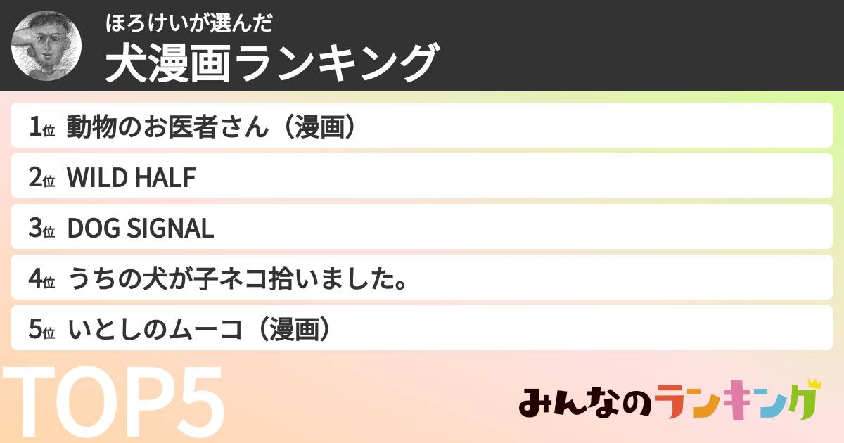 ほろけいさんの「犬漫画ランキング」