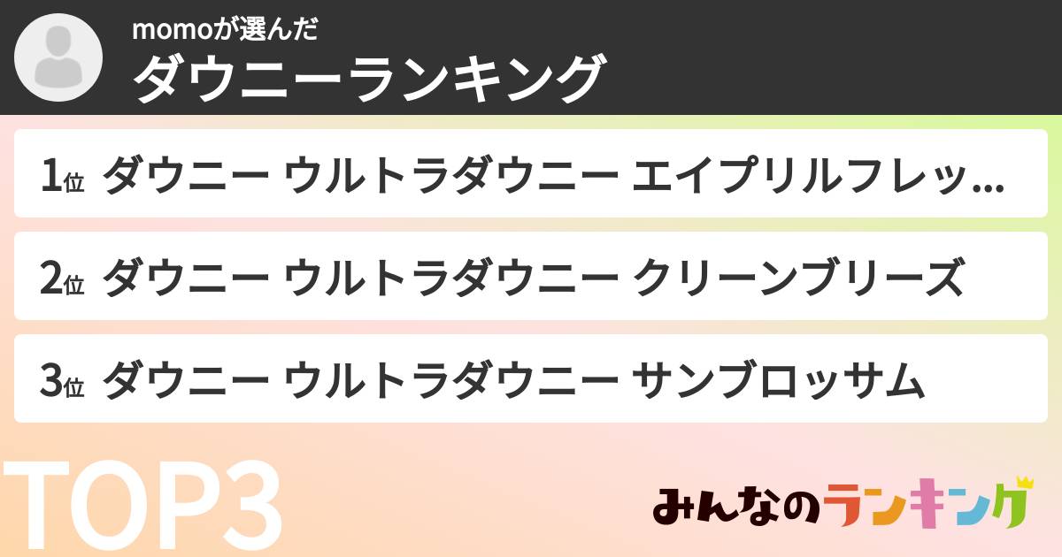 momoさんの「ダウニーランキング」