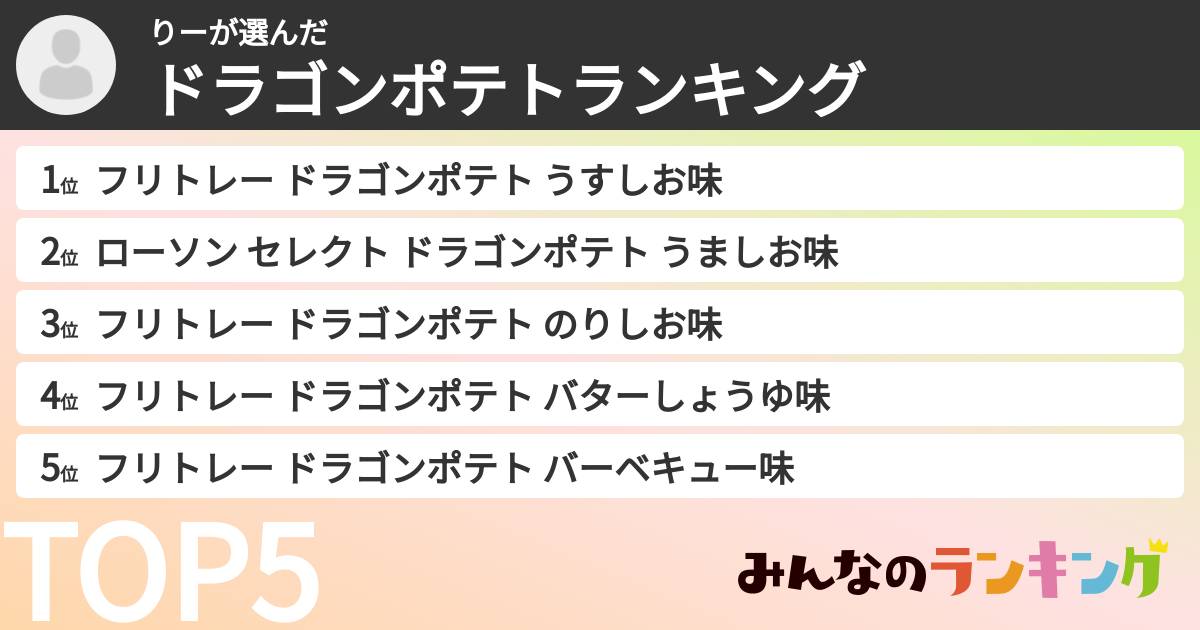 りーさんの「ドラゴンポテトランキング」
