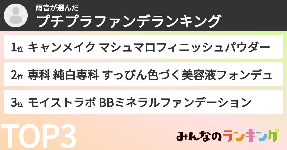 雨音さんの「プチプラファンデランキング」