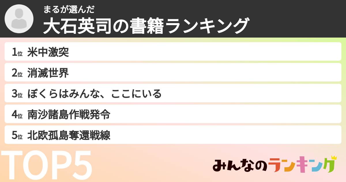 まるさんの「大石英司の書籍ランキング」
