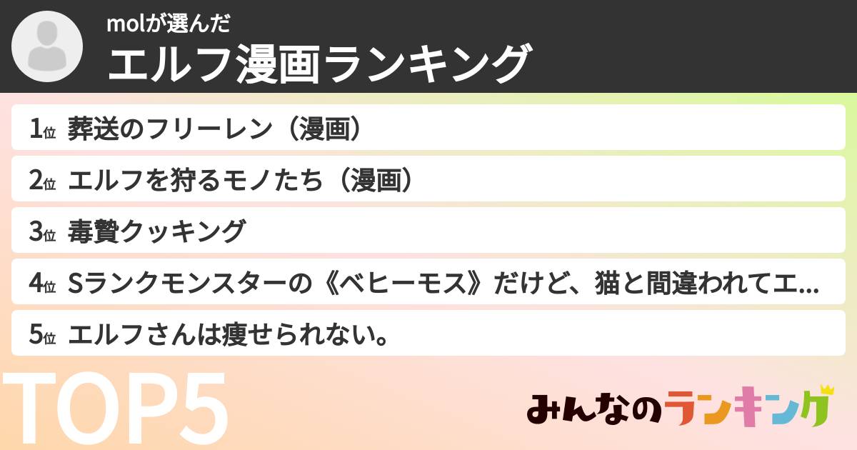 molさんの「エルフ漫画ランキング」