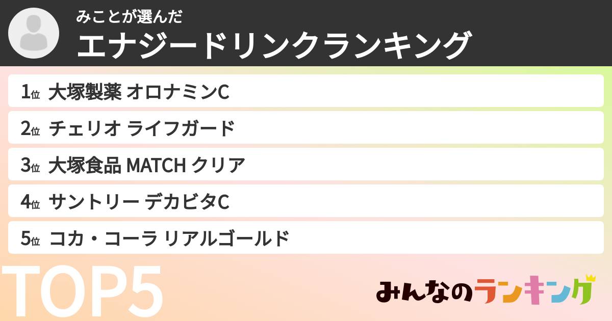 みことさんの「エナジードリンクランキング」