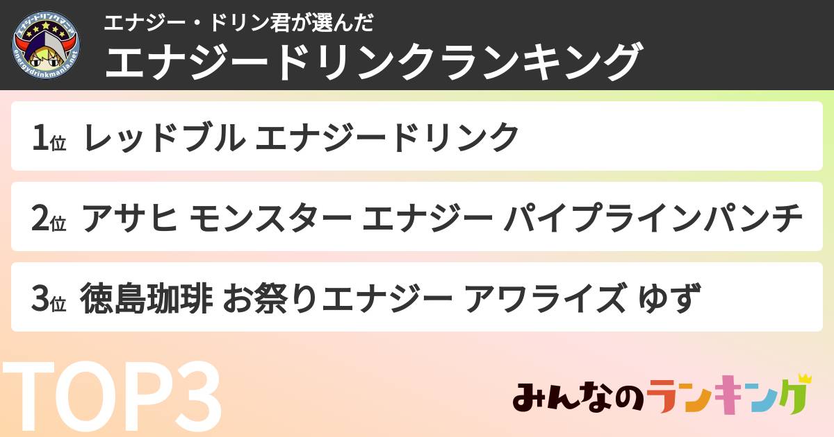 エナジー・ドリン君さんの「エナジードリンクランキング」