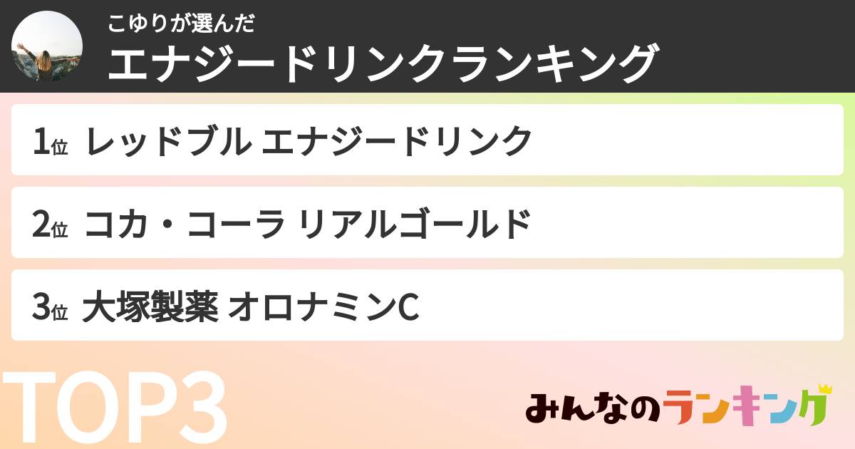 こゆりさんの「エナジードリンクランキング」