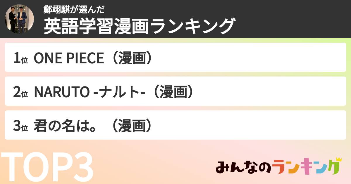 鄭翊騏さんの「英語学習漫画ランキング」