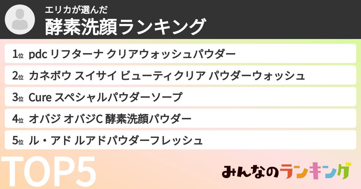 エリカさんの「酵素洗顔ランキング」