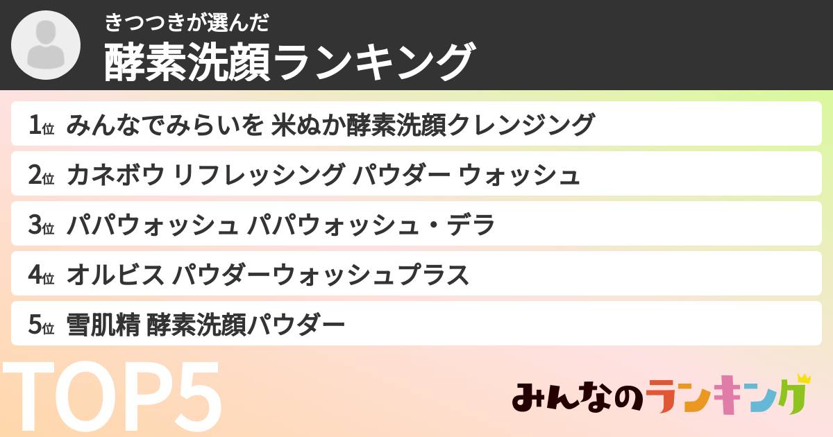 きつつきさんの「酵素洗顔ランキング」