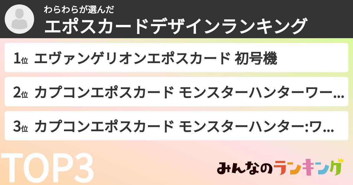 わらわらさんの「エポスカードデザインランキング」