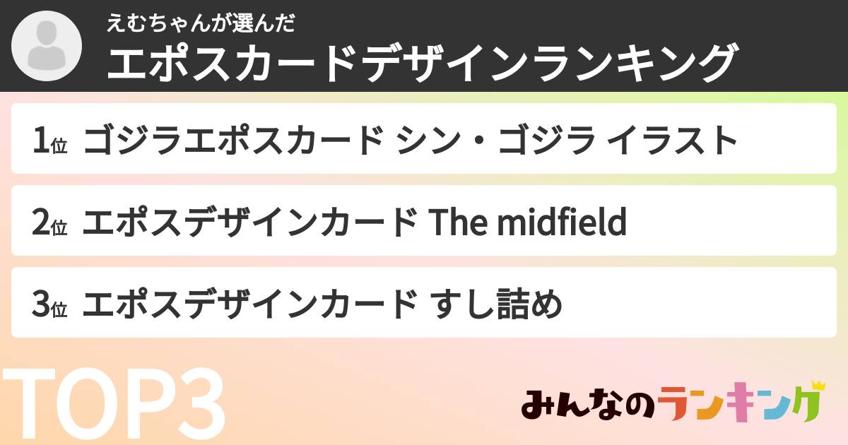 えむちゃんさんの「エポスカードデザインランキング」