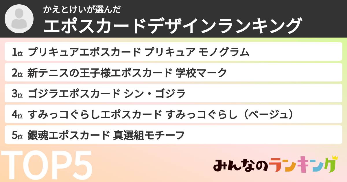 かえとけいさんの「エポスカードデザインランキング」