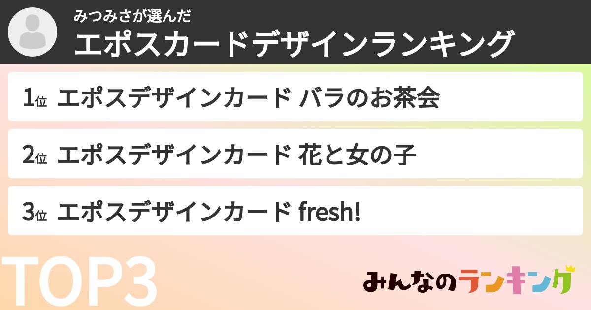 みつみささんの「エポスカードデザインランキング」