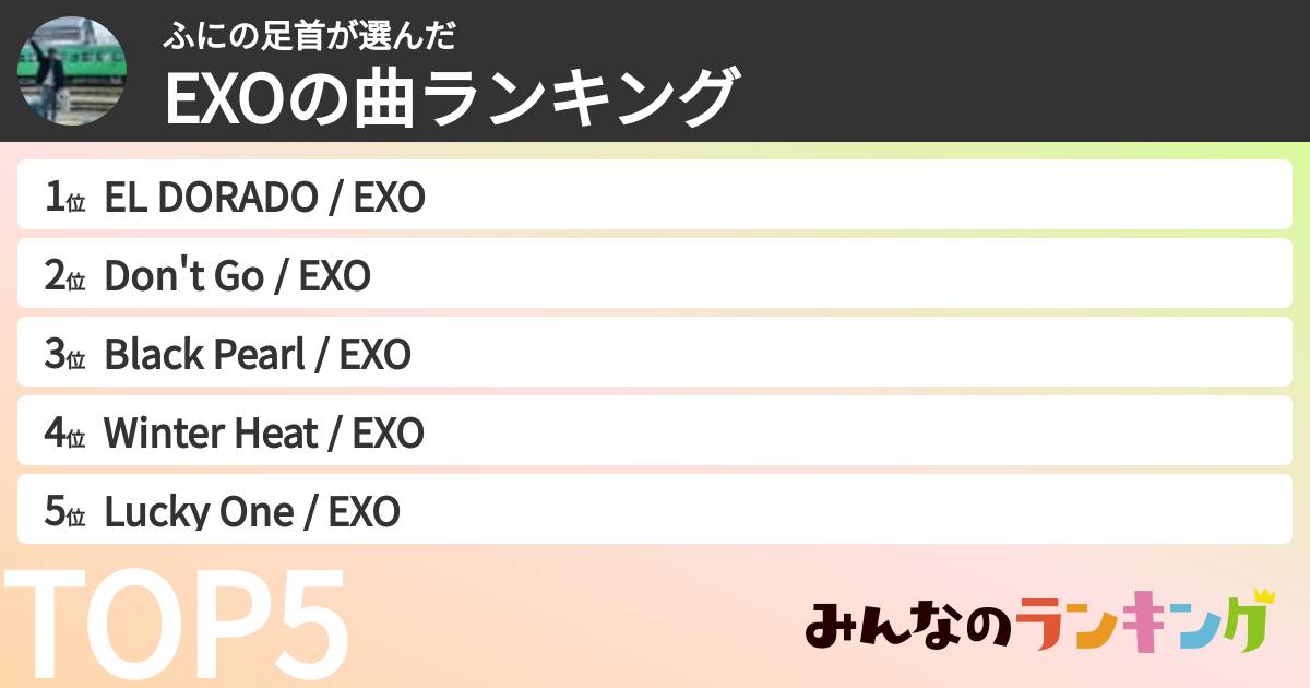 ふにの足首さんの「EXOの曲ランキング」
