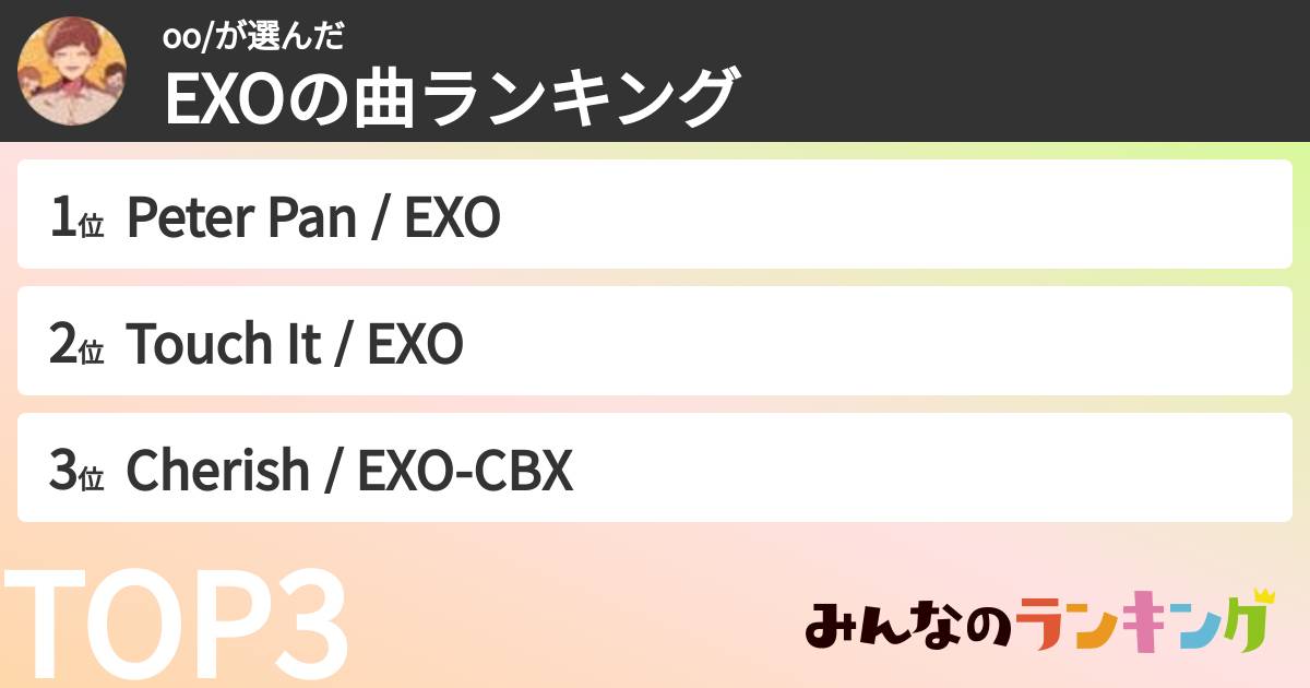 oo/さんの「EXOの曲ランキング」