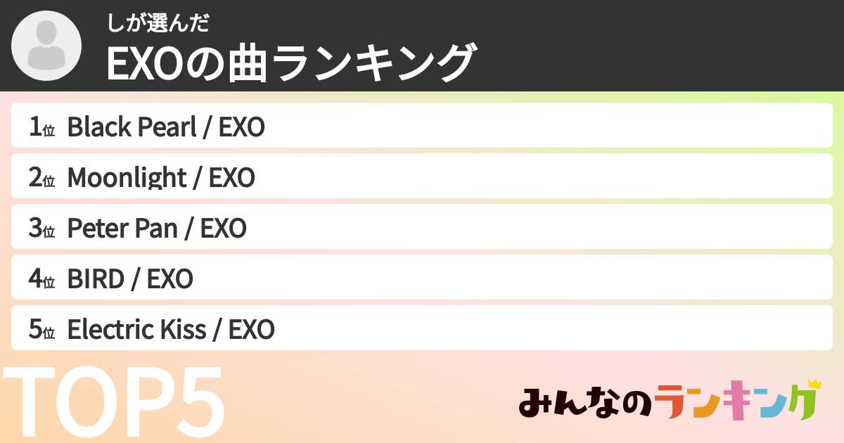しさんの「EXOの曲ランキング」