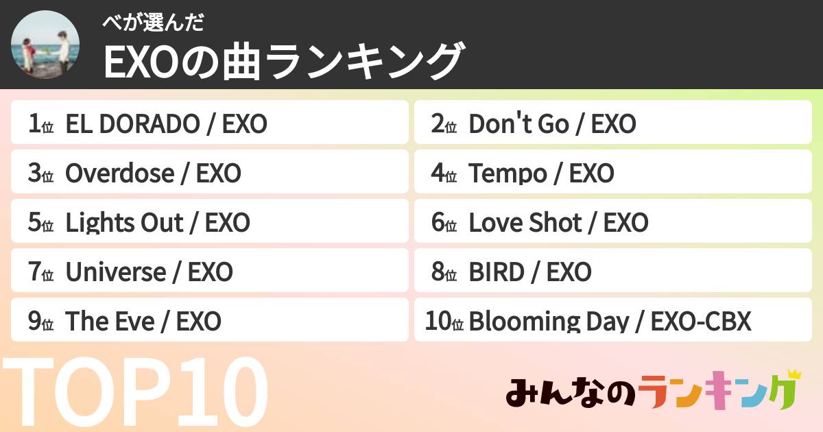 べさんの「EXOの曲ランキング」