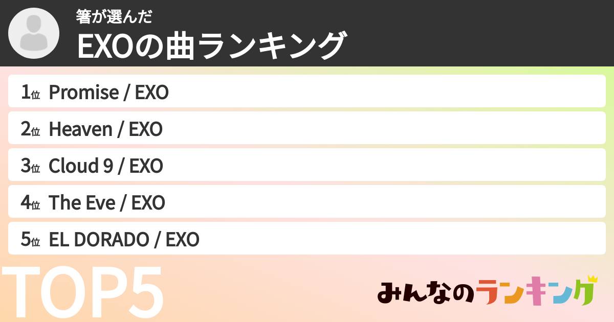 箸さんの「EXOの曲ランキング」