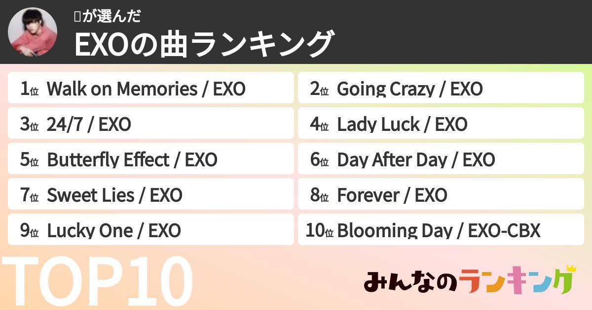 🐻さんの「EXOの曲ランキング」