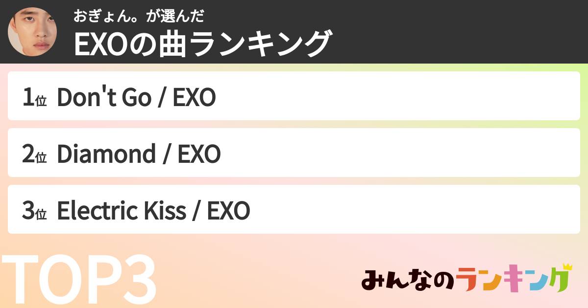 おぎょん。さんの「EXOの曲ランキング」
