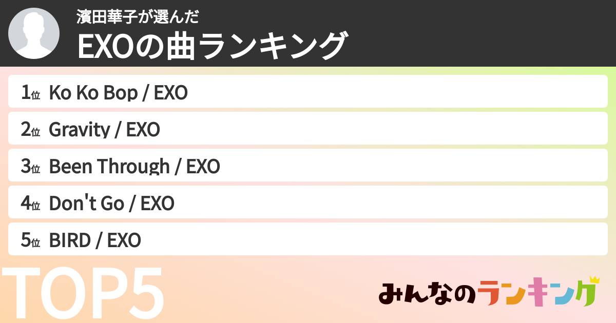 濱田華子さんの「EXOの曲ランキング」