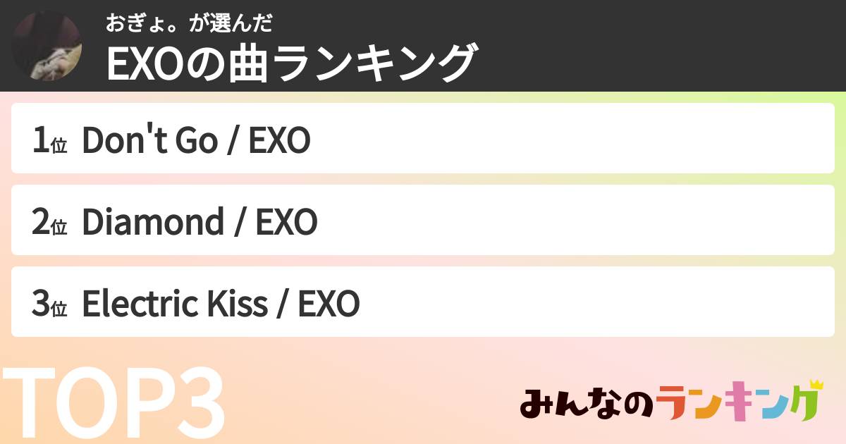 おぎょ。さんの「EXOの曲ランキング」