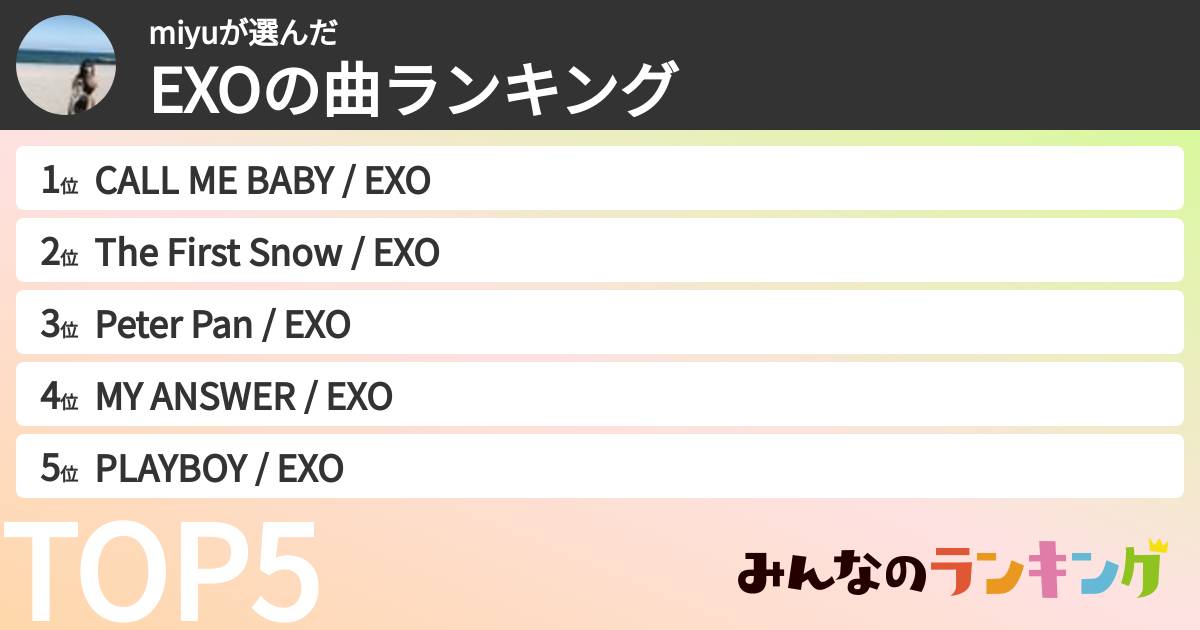 miyuさんの「EXOの曲ランキング」