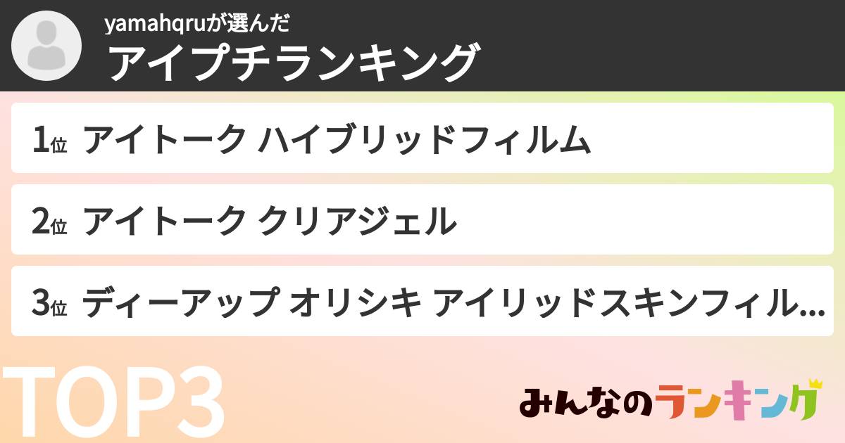 yamahqruさんの「アイプチランキング」