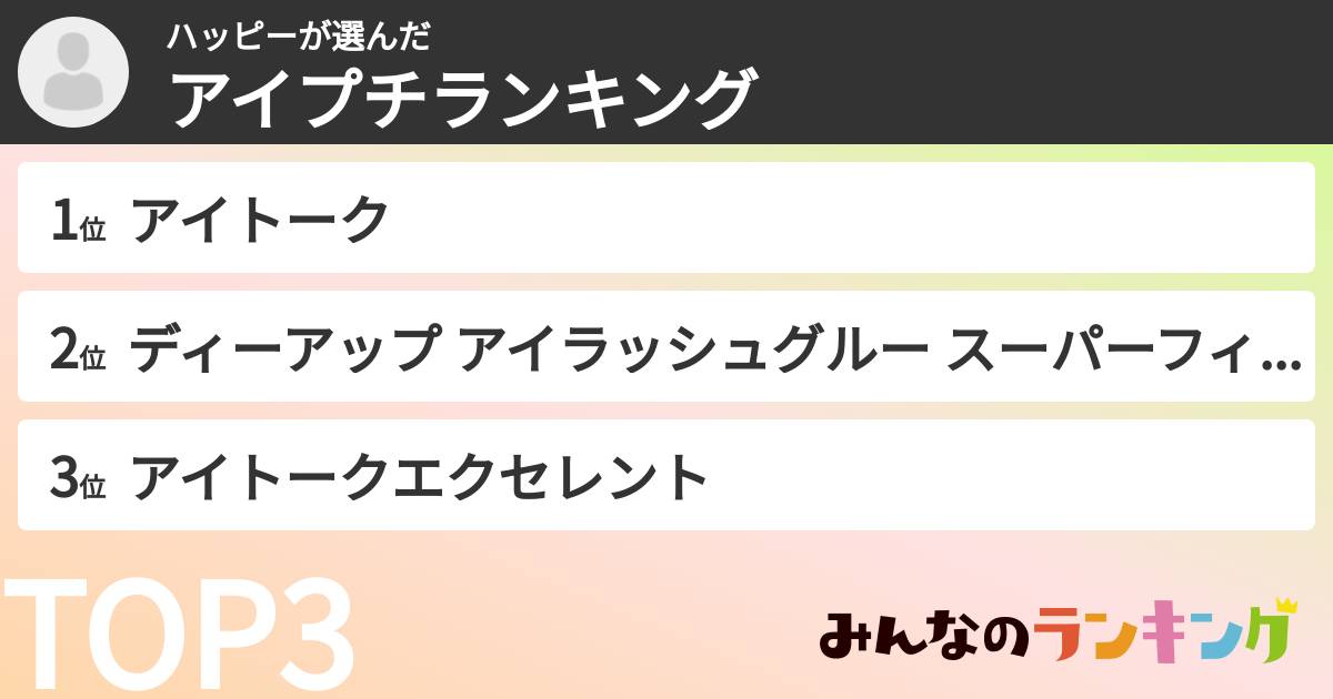 ハッピーさんの「アイプチランキング」