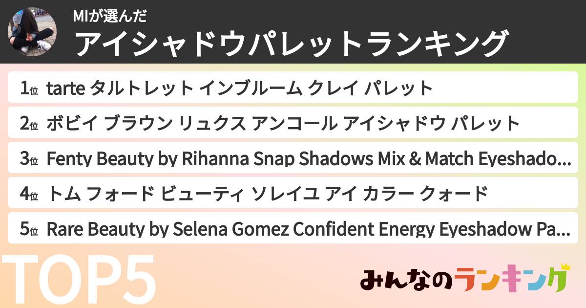 MIさんの「アイシャドウパレットランキング」