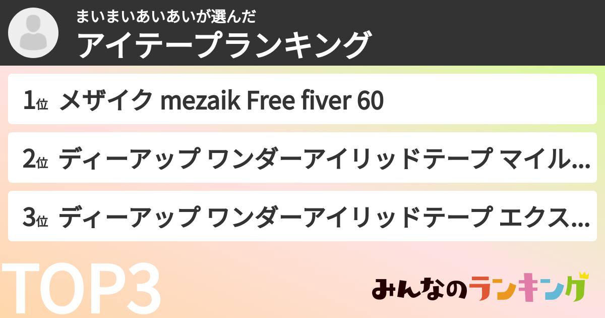 まいまいあいあいさんの「アイテープランキング」