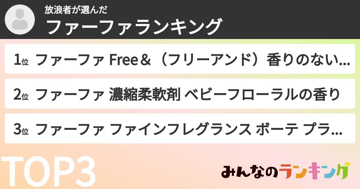 放浪者さんの「ファーファランキング」