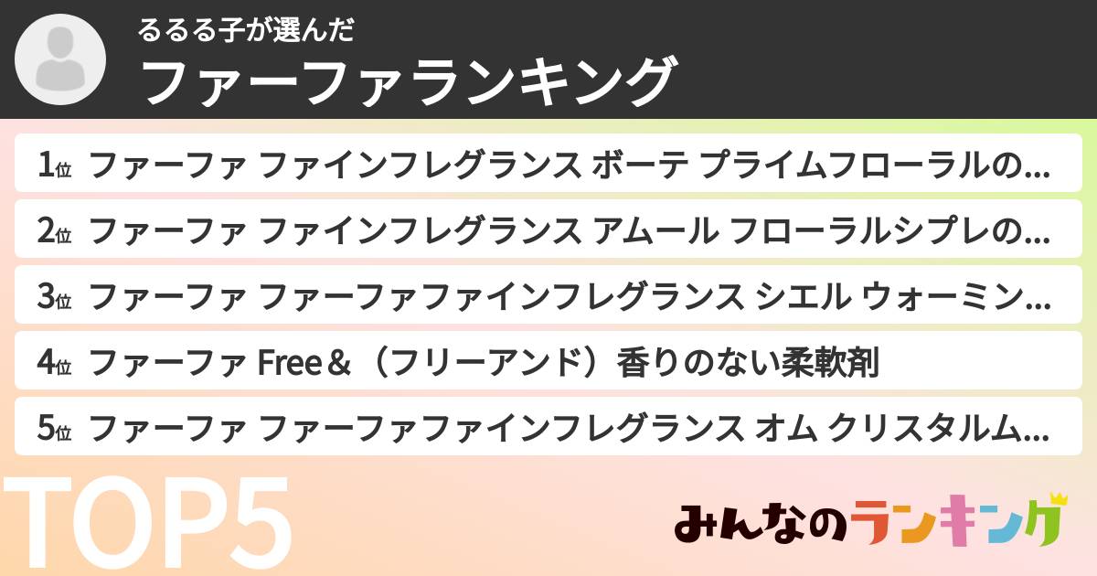 るるる子さんの「ファーファランキング」