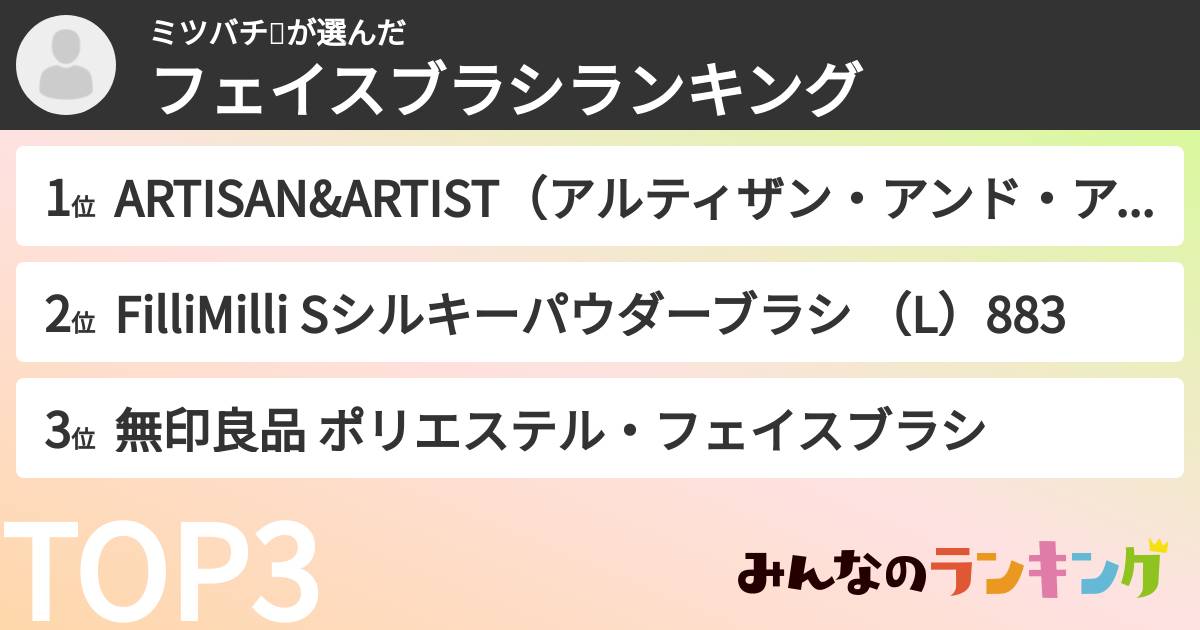 ミツバチ🐝さんの「フェイスブラシランキング」