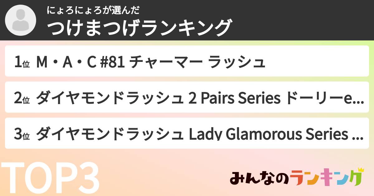 にょろにょろさんの「つけまつげランキング」